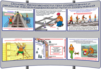 (К-ОТ-17) Основы безопасности при содержании и ремонте железнодорожного пути и сооружений - Тематические модульные стенды - Охрана труда и промышленная безопасность - Кабинеты охраны труда otkabinet.ru